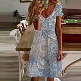 Robe Vintage com Estampa Abstrata