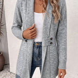 Xalviere | Cardigan Elegante para Mulheres - Frente Aberta & Cintura Ajustada