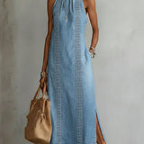 Júlia - Vestido de Denin com Renda Retro