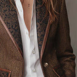Gisèle | Blazer com Painéis de Chevron Estampados