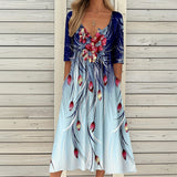 Vestido Vintage com Estampa Floral