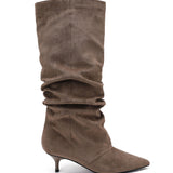Botas de ante de tacón de aguja Brea Camel