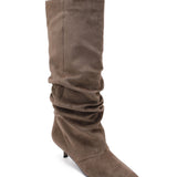 Brea Camel Botas de Camurça com Tacão de Agulha