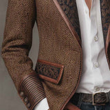 Gisèle | Blazer com Painéis de Chevron Estampados