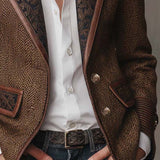 Gisèle | Blazer com Painéis de Chevron Estampados