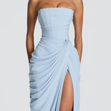 Adriana - Vestido Longo Drapeado com Fenda