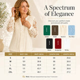 Blusa feminina de renda com decote em V e mangas compridas