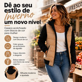 Liquidação! Abaixo do preço de custo – Casaco com capuz em blocos de cores para mulher