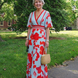 Florença | Maxi Robe Floral com Decote em V