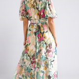 Audrey | Vestido Midi de Mangas Curtas com Cintura Ajustada