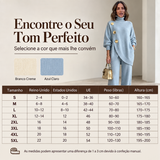 Conjunto elegante para mulher: pulôver de gola alta e calças largas