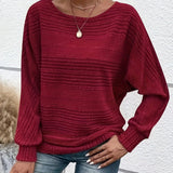 BEAUMONT NICE | PULÔVER COM MANGAS BATWING RIBBADAS PARA MULHERES