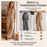 Combinação cargo larga para mulher