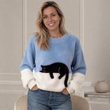 Belinda - Sweater Oversized com Estampa de Gato