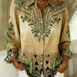 Delamont Paris | Chemisier Vintage Floral com Estilo Western e Fecho Abotoado