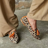Mocasines de Leopardo Nerina com Borlas