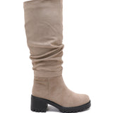 Botas de ante en tono beige fawn