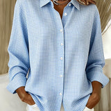 Delamont Paris | Blusa Vichy com Botões Frontais e Corte Casual