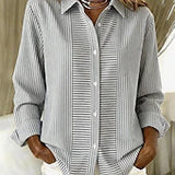 Delamont Paris | Camisa Casual Listrada com Botões Frontais