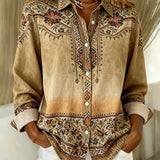 Delamont Paris | Camisa Vintage Floral com Botões Frontais