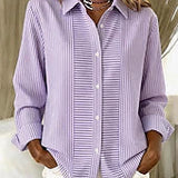 Delamont Paris | Camisa Casual Listrada com Botões Frontais