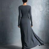 Naomie | Vestido Maxi com Detalhe de Nó Lateral