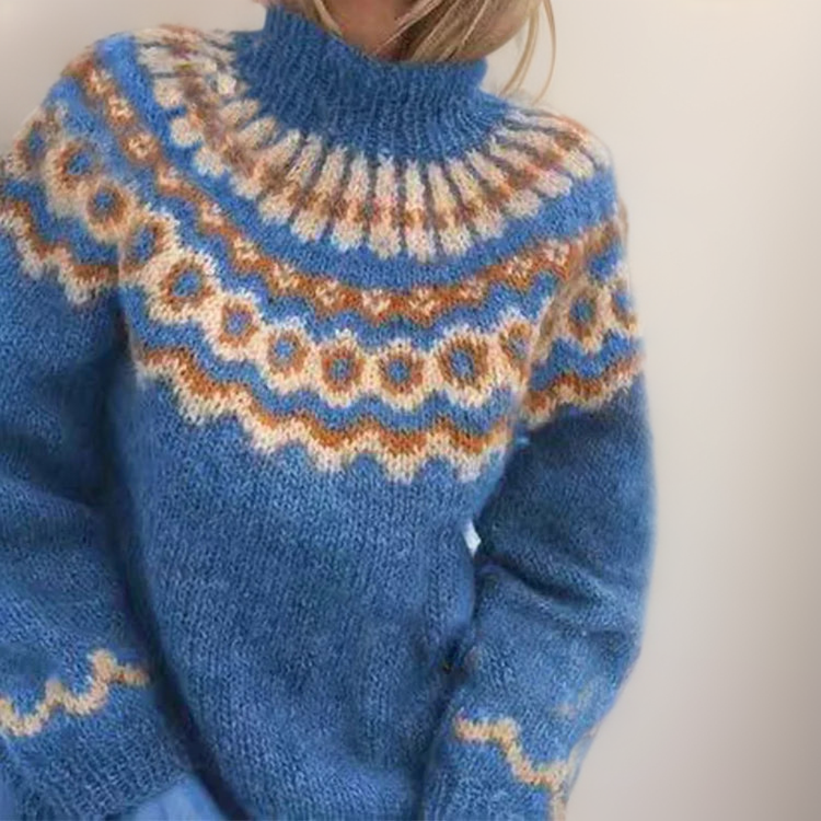 DELACROIX | Christine Jacquard High Neck Pullover