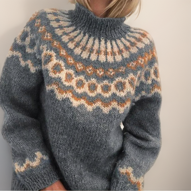 DELACROIX | Christine Jacquard High Neck Pullover