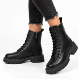 Botas de Inverno Delphine em Couro Preto