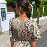 Higinia™ | Vestido Midi com Estampa em Tons de Cobre