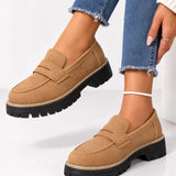 Mocassins Femininos Confortáveis para o Entretempo com Sola Grossa e Antiderrapante