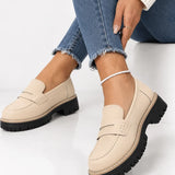 Confortáveis Mocassins Femininos para Meia-Estação com Sola Grossa e Antiderrapante