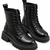 Botas de Inverno Negras em Couro Delphine