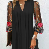 Camille | Vestido Elegante com Mangas Floridas