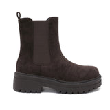 Botins Chelsea de Camurça Lania em Tom Castanho Escuro