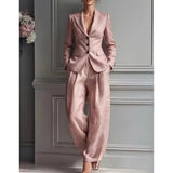 Victoria Conjunto Elegante com Blazer Ajustado e Calças Amplas
