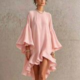 Vestido Sofisticado Amelia com Babados e Corte Assimétrico