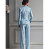Conjunto Elegante Victoria com Blazer Ajustado e Calças Amplas