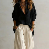 Conjunto Elegante de Camisa e Calça Larga Aitana