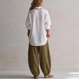 Conjunto Elegante de Camisa e Calça Larga Aitana
