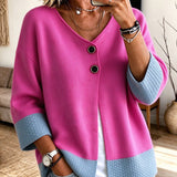 Jennifer™ | Cardigan em malha color-block