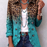 Mercedes | Casaco Blazer Leopardo Degradado com Volantes