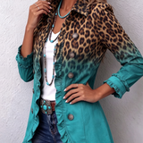 Mercedes | Casaco Blazer Leopardo Degradado com Volantes