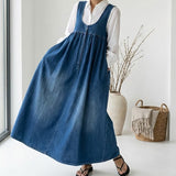 Iva - Vestido Maxi de Denim Vintage