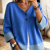 Jennifer™ | Cardigan em malha color-block