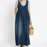 Iva - Vestido Maxi de Denim Vintage
