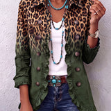Ramona | Blazer Leopardo Verde com Volantes