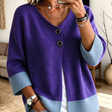 Jennifer™ | Cardigan em malha color-block