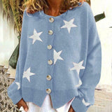 Cardigan de Malha com Estampa de Estrelas