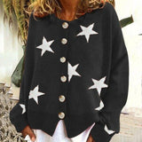 Cardigan de Malha com Estampa de Estrelas